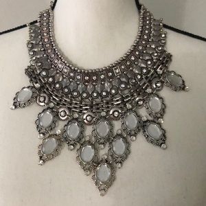 Boho tribal Necklace silver